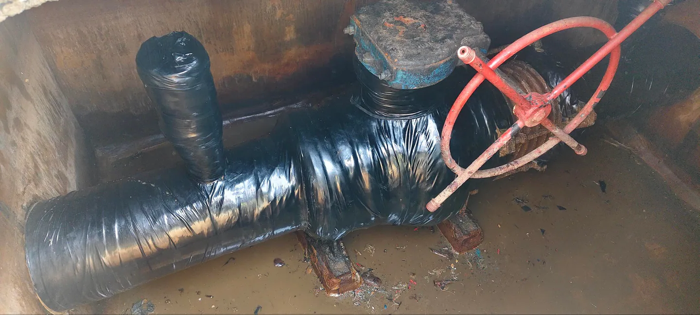 Yangzhong valve assembly after application of the corrosion protection system.